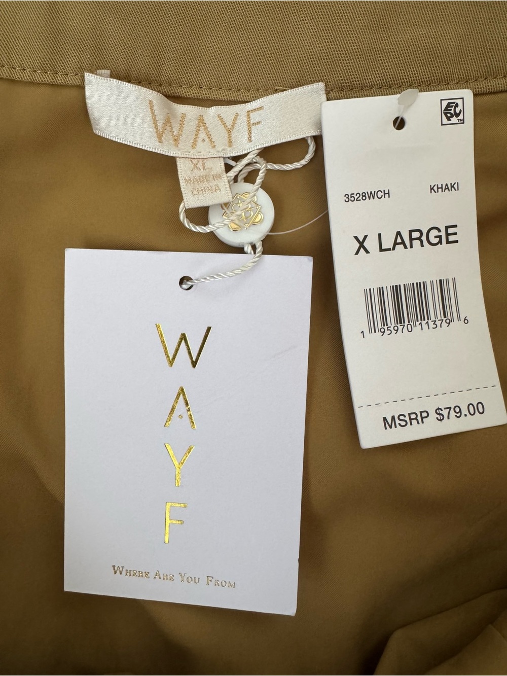 WAYF Khaki Pleated Mini Skirt (Size XL) - Picture 5 of 7
